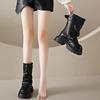 Платформенные балетки Женские высокие ботинки Зимние Новые Дизайнерские Массивные Туфли для Ходьбы Женские 2024 Тренд Зимние Сапоги Платье Мухер Челси Ботинки