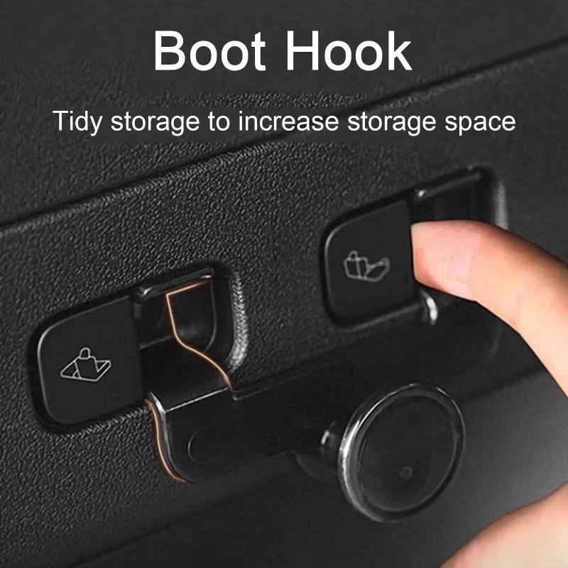Rear Trunk Hook Seat Button For Tesla Model Y Cargo Grocery Shopping Bag Holder Umbrella Hanger Storage Car Interior Accessories