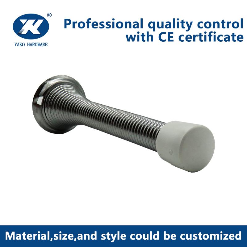 Modern Design Wall Mount Flexible Door Stopper with Rubber Bumper Tips Buffer Protection Floor Spring Door Stop