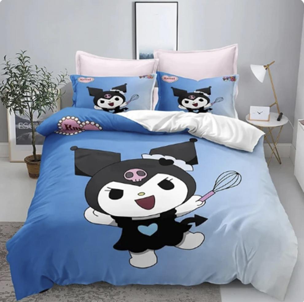 Детское одеяло с принтом Куроми Мультяшное Милое Sanrio Мягкое Настраиваемое Постельное белье На заказ Домашняя Спальня