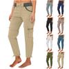 Women's Casual Solid Color High Waisted Drawstring Pocket Workwear Pants