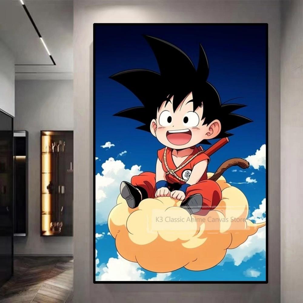 Dragon Ball Starry Night Tapestry Sun Wukong Super Saiyan Anime Hanging with Gokus Kamehameha Ideal for Otaku Bedroom Decor