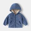 Children's Fleece Jacket Autumn and Winter Kidsren's Clothing Boys and Girls Hooded Tops Boys Baby Letter Zipper Shirt Clothes