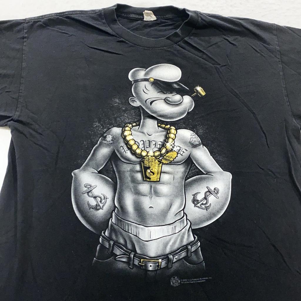 Винтажная футболка HIP HOP POPEYE THE SAILOR MAN РАЗМЕР L рэп мультфильм мягкая