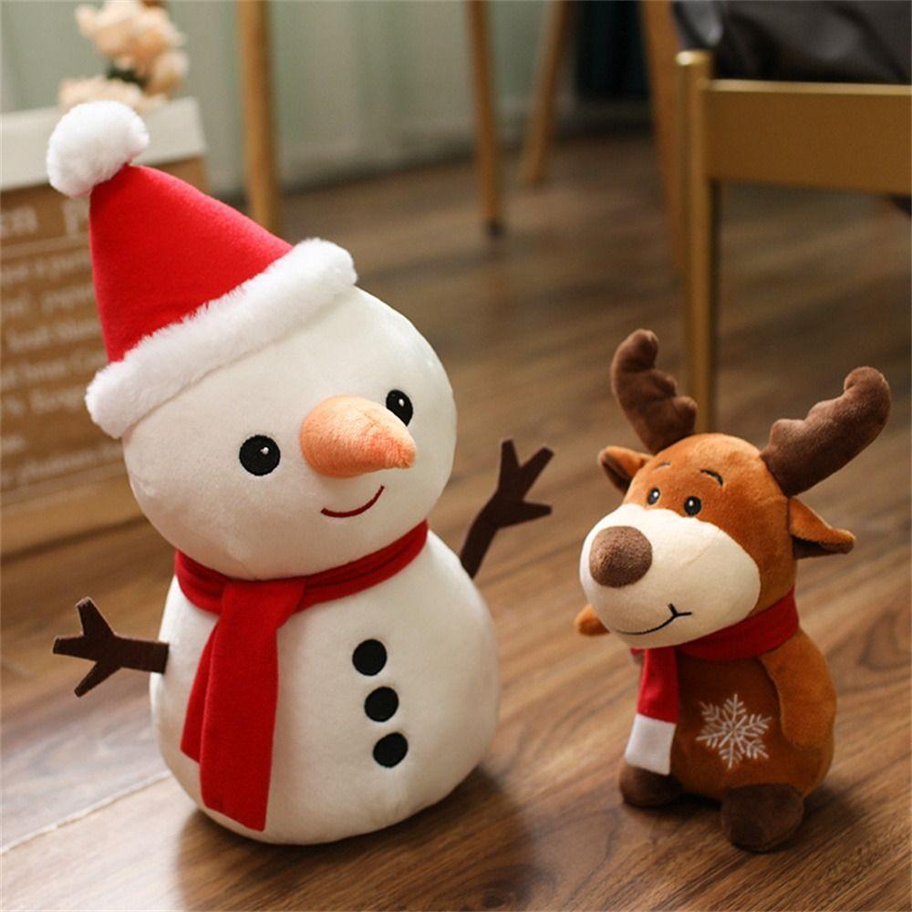 Pillow Animal Doll Elk Stuffed Toys Santa Claus Plush Toys Christmas Plush Toys Snowman Plush Toy
