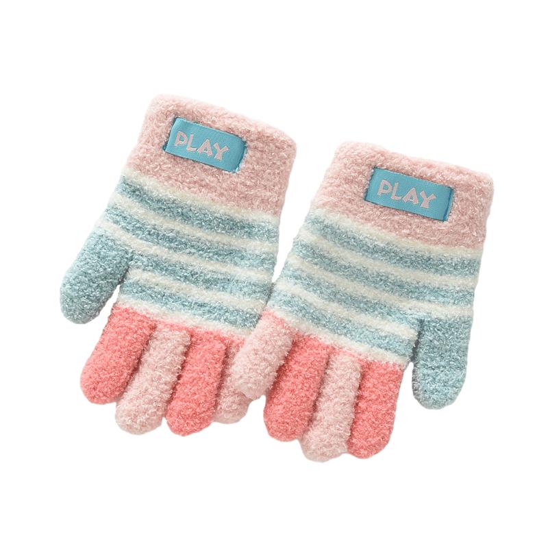 Children's Knitted Warm Full Finger Gloves