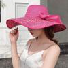Straw Hat Summer Sun Protection Beach Hat Large Brim Foldable Classic Straw Hat Outdoor Vacation Ladies Hat Straw Hat Gorras