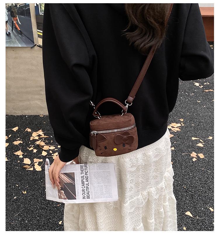 2025 Новая детская милая мини-сумка кроссбоди из кошачьей замши для помады