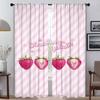 Lovely Strawberry Blackout Curtains 2 Pieces Living Room Curtain Partition Tulle for Bedroom Shades Home Interior Curtains Child