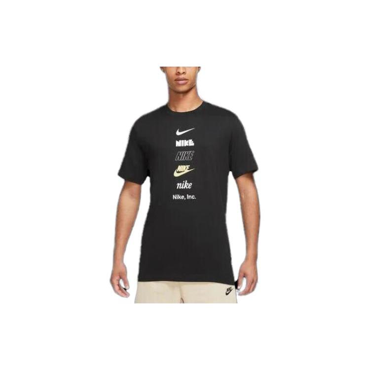Nike Футболки Мужские Черные С Круглым Вырезом Умеренный Прямой Крой DZ2875-010