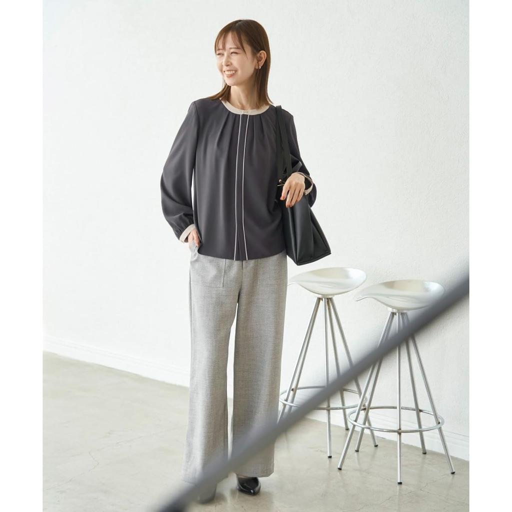 ROPE PICNIC Piping Tuck White Women's Blouse, (11)