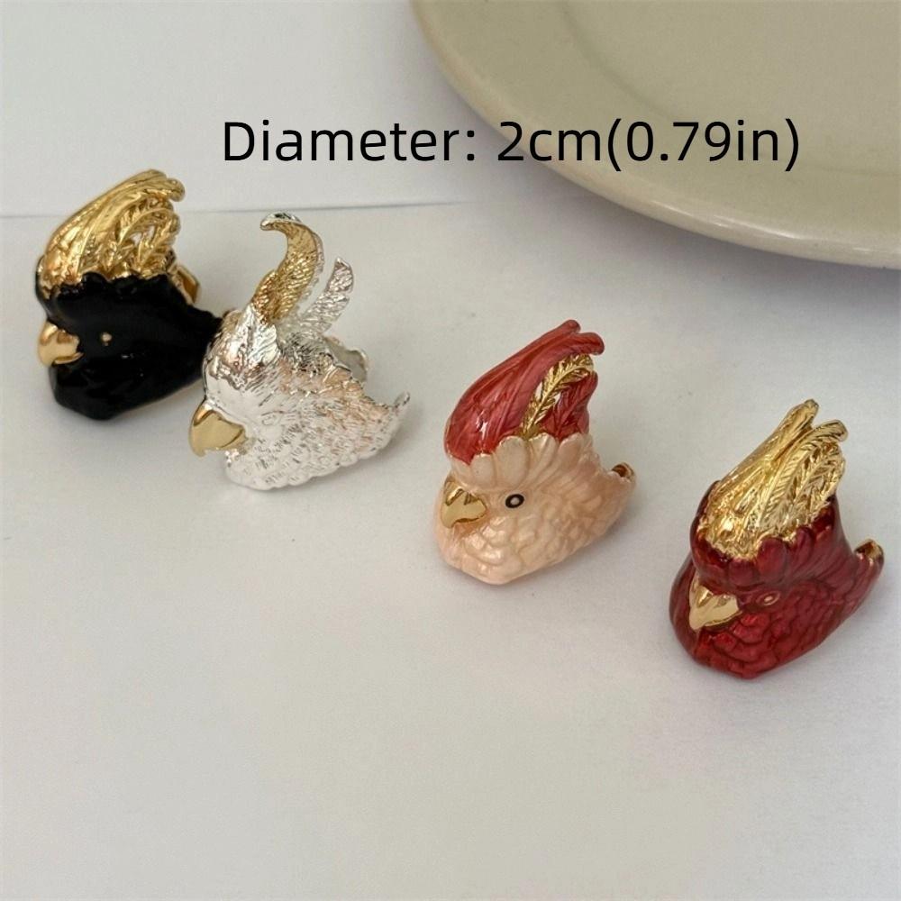 Дизайн для меньшинств Преувеличенное кольцо Кавайное массивное эмалевое кольцо Личность Попугай Капля масла Кольцо Друг