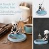 Pool-shaped base Fishing Ornament Magnetic Skull Decor Figurine  Desktop Ornament