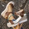 Fashion 2025 Summer Fashion Women's Wedge Heel Sandals Brown Buckle Strap Platform Sandalias Mujer Thick Sole Non Slip Beach Shoes Woman