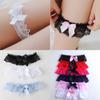Wedding Garter Lace Floral Sexy Leg Garter Belt White Bowknot Bridal Lingerie Lace Leg Ring Loop Party Cosplay Suspender