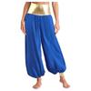 Women Metallic Hippie Pants Arabian Princess Costume Shiny Patchwork Lantern Harem Pants Cosplay Halloween