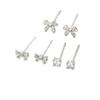 Europe and the United States hot-selling diamond-encrusted butterfly stud earrings women's simple high-end zircon earrings fashion versatile stud