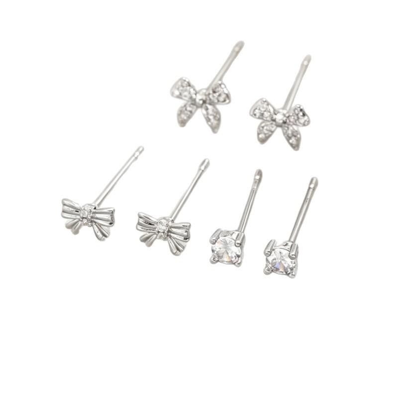 Europe and the United States hot-selling diamond-encrusted butterfly stud earrings women's simple high-end zircon earrings fashion versatile stud