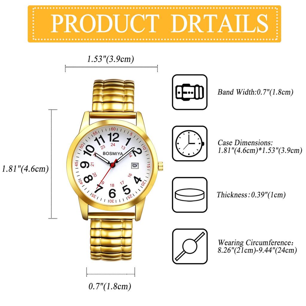 Мужские круглые часы с эластичным ремешком, водостойкие, с арабскими цифрами, аналоговый дисплей из нержавеющей стали, функция календаря, кварцевый механизм, стильные