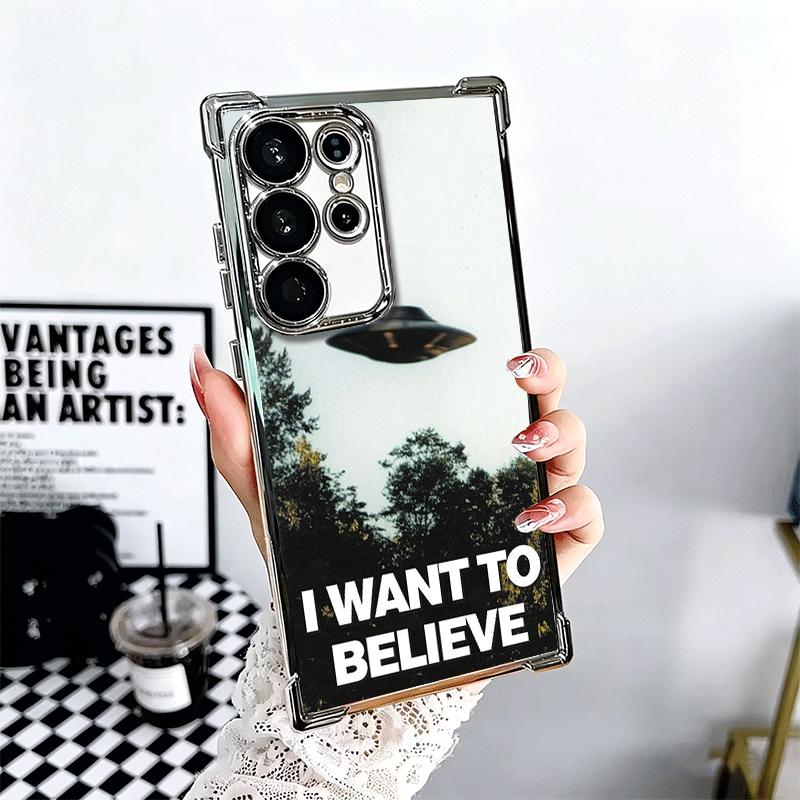 Чехол для телефона The X Files Я хочу верить с покрытием для Samsung Galaxy S24 S25 FE S26 Edge S23 Ultra S22 S21 Plus S20 Противоударный с воздухом