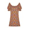 Floral dress women's summer dress new waist thin square neck bubble sleeve Platycodon French small short skirt