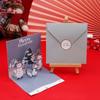 3D Pop Up Cartoon Christmas Card Merry Christmas Greeting Card Handwritten Blessing Invitation Cards Thanksgiving New  Gifts