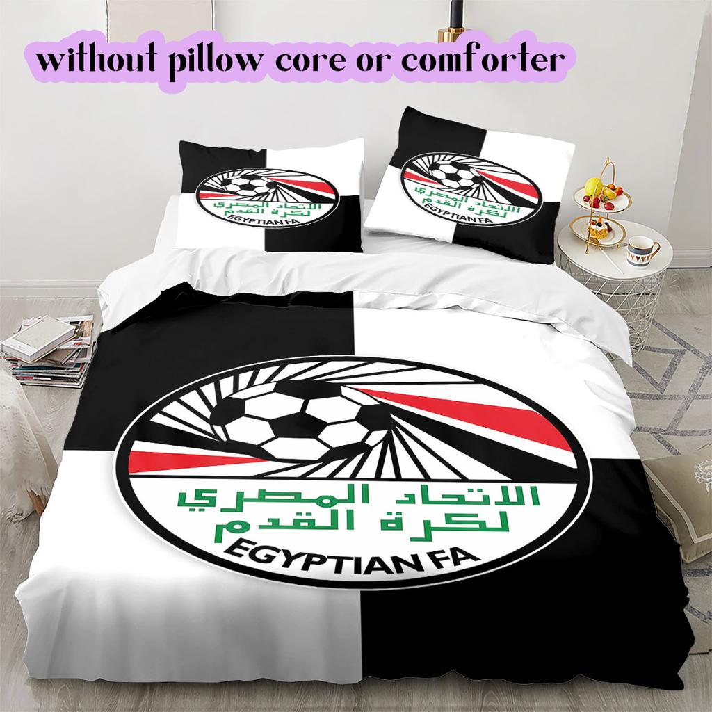 Egyptian Football Association Pattern Bedding,Quilt Set Quilt Cover Pillowcase Home Birthday Gift (1*duvet cover+2*pillowcase,without core)