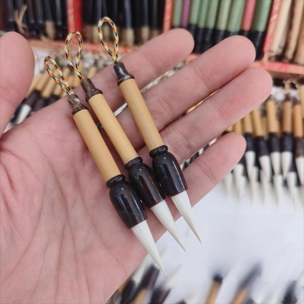 Bamboo Handle Pocket Size Writing Brush Portable Traditional Ink Writing Brush Daily Practice