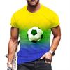 Summer Round Neck 3D Football Print Top Fashionable Casual Short Sleeved Men's T-shirts