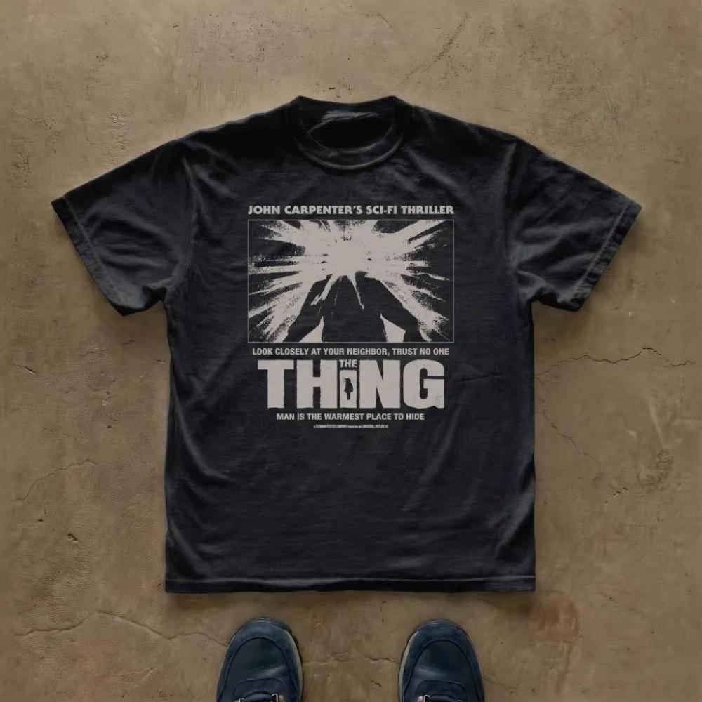 2026 Summer New Release Monster Movie Poster TShirt HighQuality Comfortable Breathable Mens Printed Roundneck TShirt