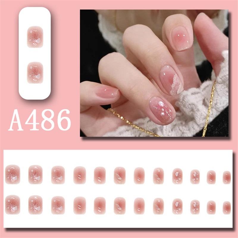 2024 Gentle, sweet, fresh, high-end, simple, printed, fashionable wearable manicure