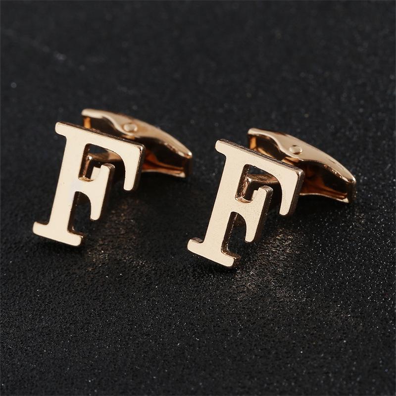 Эксклюзивные мужские запонки в виде золотых букв алфавита - Элегантный дизайн для французских рубашек