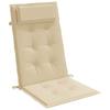 High Back Seat Cushions 2 pcs Beige Oxford Fabric
