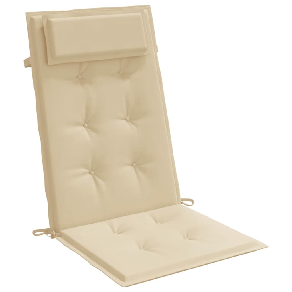 High Back Seat Cushions 2 pcs Beige Oxford Fabric