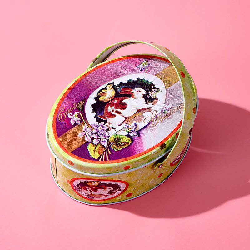 1 шт. Подарочная упаковка с ручкой на пасхальную тематику, модная жестяная коробка для хранения монет, коробка для конфет, коробки для печенья, праздничные принадлежности