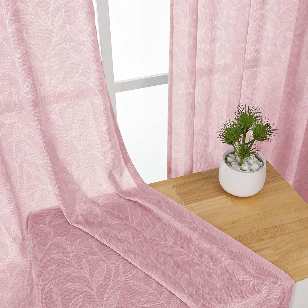 Aiyufeng Lace Curtains, Set of 2, White. Lightweight and breathable, perfect for spring and summer.