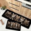 1Pcs Anti Fatigue Kitchen Rugs, Five Cats Print Waterproof Non-Slip Thick Cushioned Kitchen Mat Heavy Duty Comfort Standing Mat for Kitchen