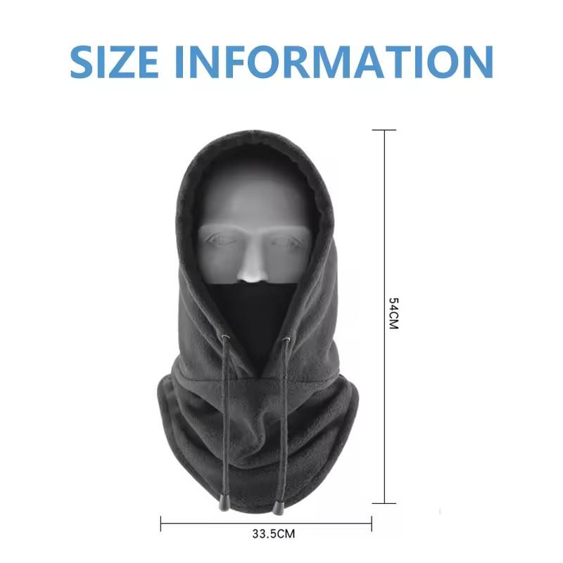 Winter Balaclava Hood for Unisex with Adjustable Drawstring Windproof Mask Full Face Ski Mask Hat Men's Hat Scarf Accessories