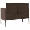 Garden Bench with Cushions Brown Poly Rattan