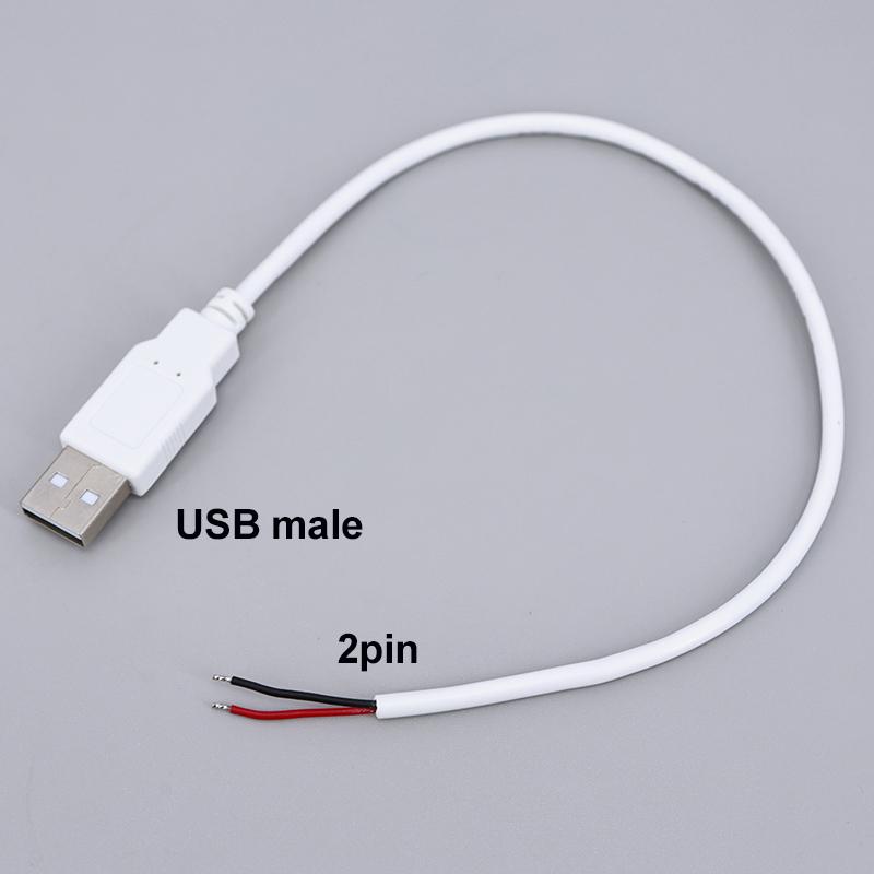 2-контактный 5В USB 2.0 штекер-розетка Кабель-удлинитель питания черный белый 0,3 м 1 м для компьютерных аксессуаров