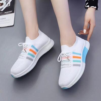 Женская обувь из дышащего материала, спортивная, весенне-летняя, женская, повседневная, универсальная, летающая, плетеная, новая корейская версия модной сетчатой обуви