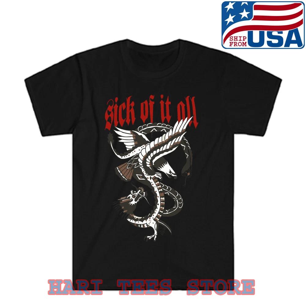 Sick Of It All Dragon Eagle Men's Black Size S to 5XL