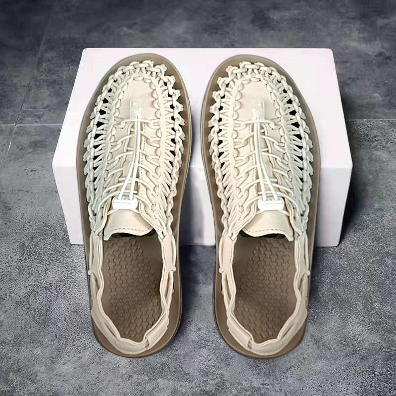 Новые дышащие сандалии размера 35-46, женские модные повседневные тканые сандалии, пляжная женская обувь, обувь для пар