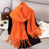 Luxury 2 Colours Cashmere Scarf Women Autumn Winter Shawl Pashmina Handkerchief Lady Pareo Soft Outdoor Windproof Travel Bufanda