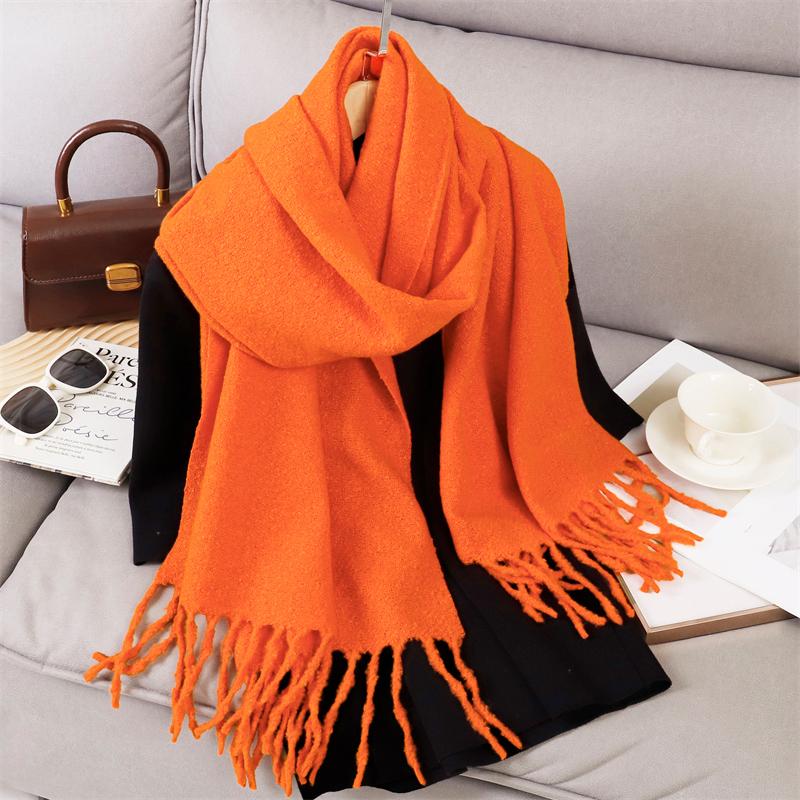Luxury 2 Colours Cashmere Scarf Women Autumn Winter Shawl Pashmina Handkerchief Lady Pareo Soft Outdoor Windproof Travel Bufanda