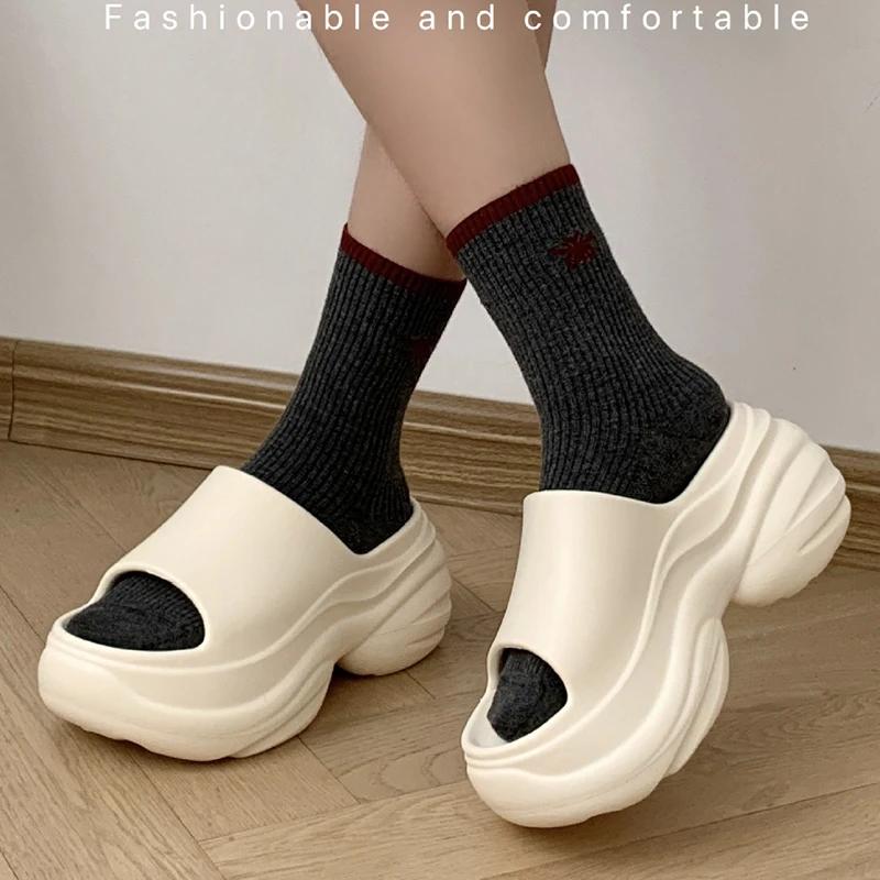 Women's Fashion Chunky Platform Slippers Summer Non Slip Wedges Sandals Woman Outdoor Thick Bottom Eva Slippers for Women