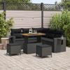 Modular Outdoor Sofa Set with Cushions 8 pcs Black Poly Rattan