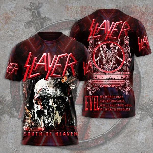 Модная Мужская Футболка Рок-группа Slayer 3D Печать Футболки Мужчины Женщины Хип-хоп Короткий Рукав Футболка Оверсайз Уличная Одежда Топы Одежда