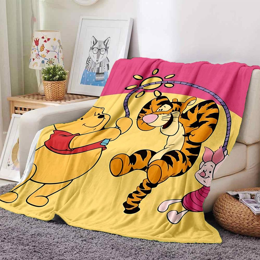 Piglet'S Adventure Friends Flannel Blanket Super Soft Warm Cozy Blanket For Sofa Bed Office Travel Allseason Home Decor Gift