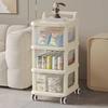 Multi-Tier Transparent Snack Trolley Storage Shelf Movable Utility Shelf Snack Toy Organizer Space Saving Movable Storage Rack